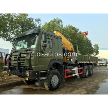 Sinotruk Howo Off Road Cargo Truck 6x6 con crane da 12ton